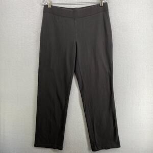 EILEEN FISHER Pants S Heavy Brushed Jersey Cotton Full Length Straight Brown